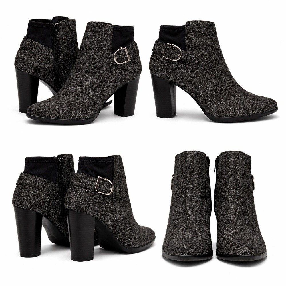 Elegant Gray Ankle Boots- worn once